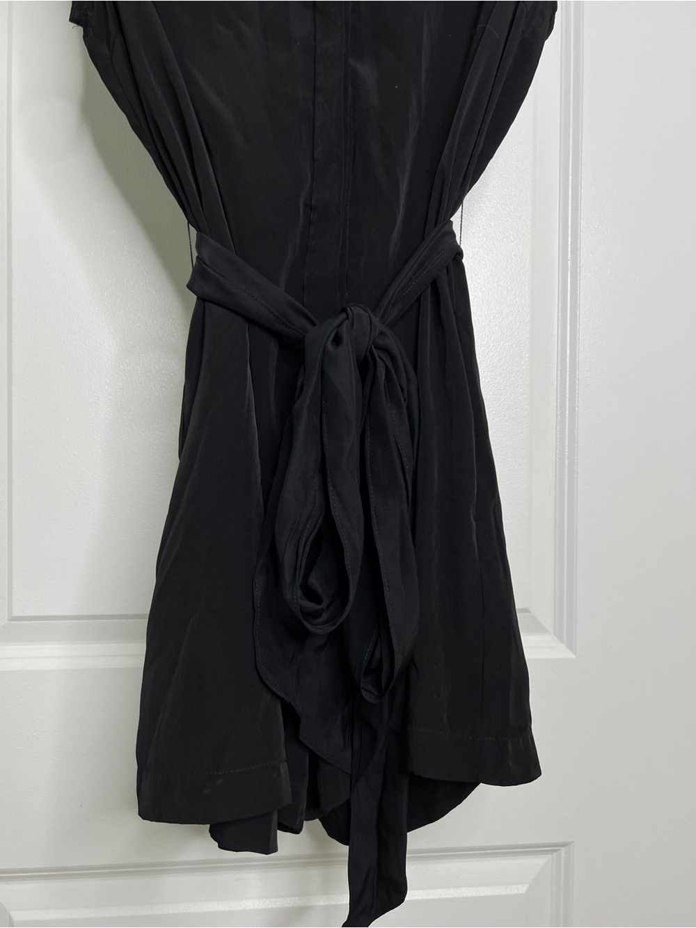 Zoa New York Black Shirt Romper Large Button Front Belted Utility Minimalist - Picture 4 of 7